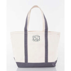 Personalized Medium Grey Boat Tote