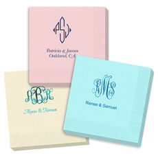 Pick Your Three Letter Monogram Style with Text Napkins