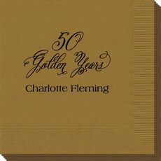 Elegant 50 Golden Years Napkins