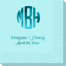 Rounded Monogram with Text Napkins