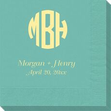 Rounded Monogram with Text Napkins