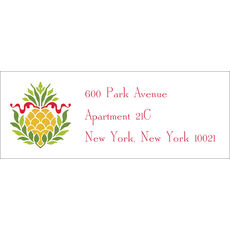 Pineapple Red Ribbon Return Address Labels
