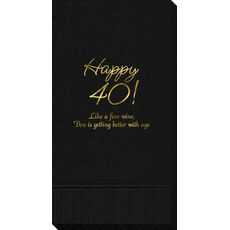 Elegant Happy 40th Guest Towels