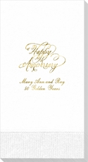 Elegant Happy Anniversary Guest Towels