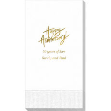 Fun Happy Anniversary Guest Towels