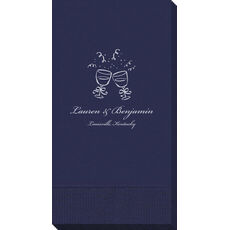 Toasting Wine Glasses Guest Towels