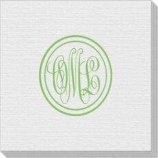 Double Circle Monogram Linen Like Napkins