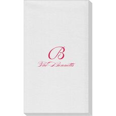 Pick Your Initial Monogram with Text Linen Like Guest Towels