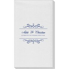 Royal Flourish Framed Names with Text Linen Like Guest Towels