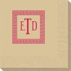 Greek Key Border with Monogram Napkins