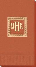 Greek Key Border with Monogram Guest Towels