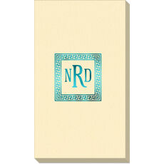 Greek Key Border with Monogram Linen Like Guest Towels