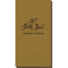 Elegant 50 Golden Years Guest Towels