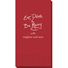 Fun Eat Drink & Be Merry Guest Towels