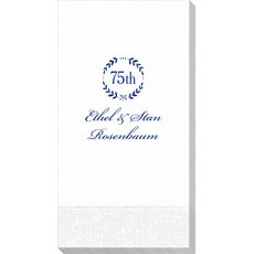 75th Wreath Guest Towels