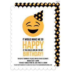 Personalized Blue So Happy Emoji Birthday Invitations