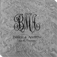 Script Monogram with Text Carte Embossed Napkins