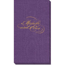 Romantic Script Moire Guest Towels