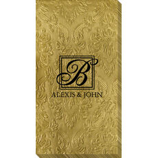 Pick Your Single Monogram with Text Carte Embossed Guest Towels