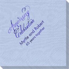 Elegant Anniversary Celebration Moire Napkins
