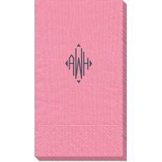Shaped Diamond Monogram Moire Guest Towels