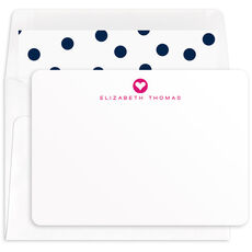 Modern Heart Flat Note Cards - Raised Ink