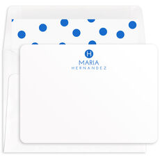 Modern Initial Flat Note Cards - Raised Ink