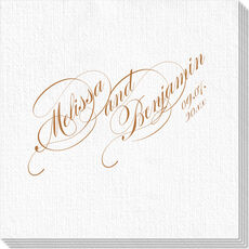 Romantic Script Luxury Deville Napkins