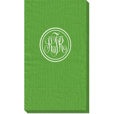 Double Circle Monogram Moire Guest Towels
