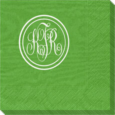 Double Circle Monogram Moire Napkins