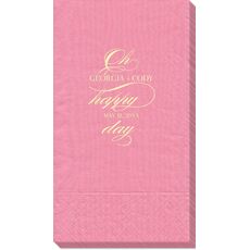 Romantic Oh Happy Day Moire Guest Towels