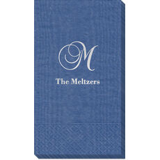 Elegant Initial Moire Guest Towels