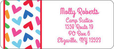 Rainbow Hearts Return Address Labels