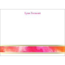 Pink Watercolor Flat Note Cards