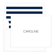 Modern Large Name Folded Note Cards - Raised Ink