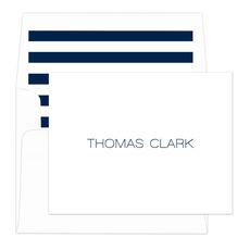 Modern Large Name Folded Note Cards - Raised Ink