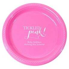 Personalized Tickled Pink Plastic Plates
