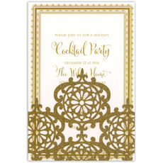 Gold Glittered Die-cut Pocket Invitations