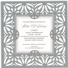 Silver Glittered Die-cut Frame Invitations