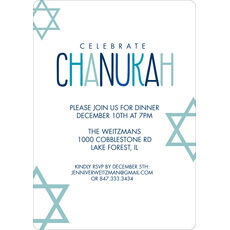 White Floating Stars Invitations