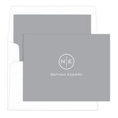 Circle Initials Folded Note Cards