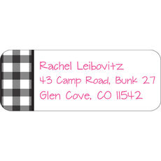 Black Check Address Labels