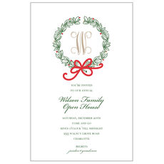 Traditional Wreath & Ribbon Invitations