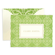 Green and Gold Folded Note Cards