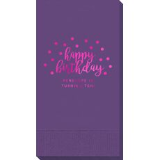 Confetti Dots Happy Birthday Guest Towels