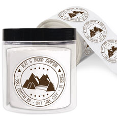 Mountain View Round Address Labels in a Jar