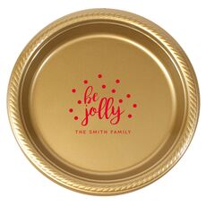 Personalized Confetti Dot Be Jolly Plastic Plates