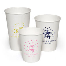 Personalized Confetti Dot Paper Coffee Cups