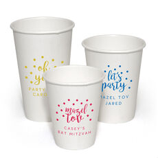 Personalized Confetti Dot Paper Coffee Cups
