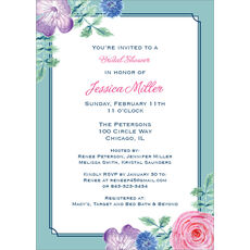 Lagoon Vintage Flower Invitations
